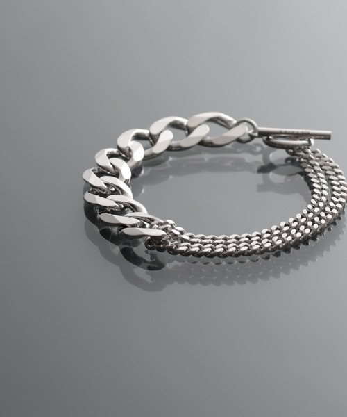 YArKA（ヤーカ）の「【YArKA/ヤーカ】silver925 more big flat & middle chain bracelet [BB1]/喜平チェーンミックスブレスレット シルバー925（ブレスレット・メンズ・シルバー・L/M/XL/S）」の8枚目の写真