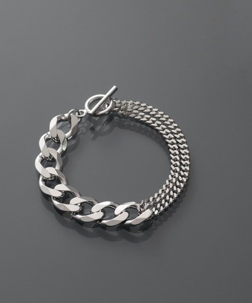 YArKA（ヤーカ）の「【YArKA/ヤーカ】silver925 more big flat & middle chain bracelet [BB1]/喜平チェーンミックスブレスレット シルバー925（ブレスレット・メンズ・シルバー・L/M/XL/S）」の7枚目の写真