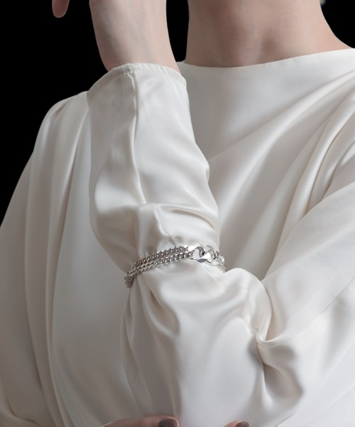 YArKA（ヤーカ）の「【YArKA/ヤーカ】silver925 more big flat & middle chain bracelet [BB1]/喜平チェーンミックスブレスレット シルバー925（ブレスレット・メンズ・シルバー・L/M/XL/S）」の4枚目の写真