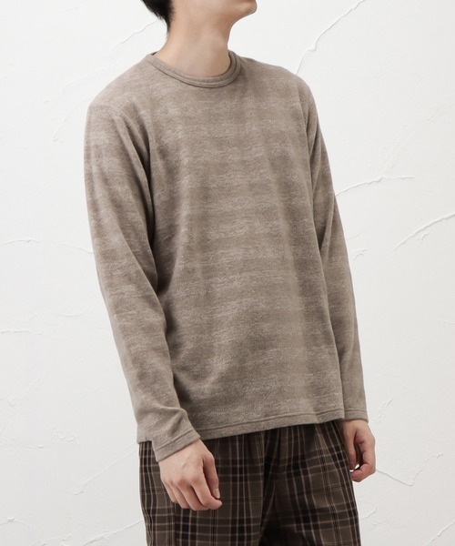 NAVY(ネイビー)の「ミルボーダークルーネックロングスリーブTシャツ(Tシャツ/カットソー・メンズ・ブラック/ベージュ/ネイビー/レッド/カーキ・S/M/L/XL/XXL)」の10枚目の写真