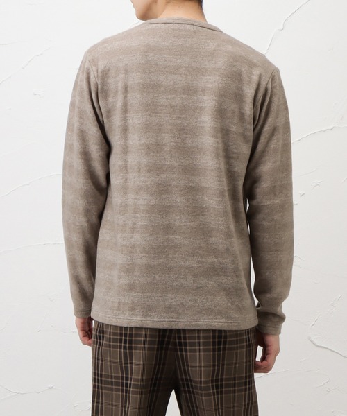 NAVY(ネイビー)の「ミルボーダークルーネックロングスリーブTシャツ(Tシャツ/カットソー・メンズ・ブラック/ベージュ/ネイビー/レッド/カーキ・S/M/L/XL/XXL)」の13枚目の写真