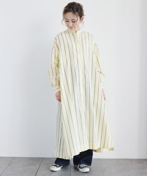 AMERICAN HOLIC | サイドスリットバンドカラーフレアワンピース *●(シャツワンピース)