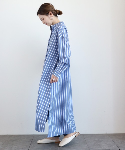 AMERICAN HOLIC（アメリカンホリック）の「サイドスリットバンドカラーフレアワンピース　＊●（シャツワンピース・レディース・ブルー系その他6/オフホワイト/イエロー/ブルー系その他4・FREE）」の13枚目の写真