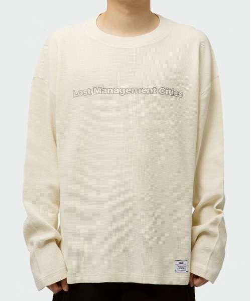 【LMC】★男女兼用★オーバーダイドFNロングスリーブティー LMCの「【LMC】FN WAFFLE LONG SLV TEE / FN ロゴ ワッフル