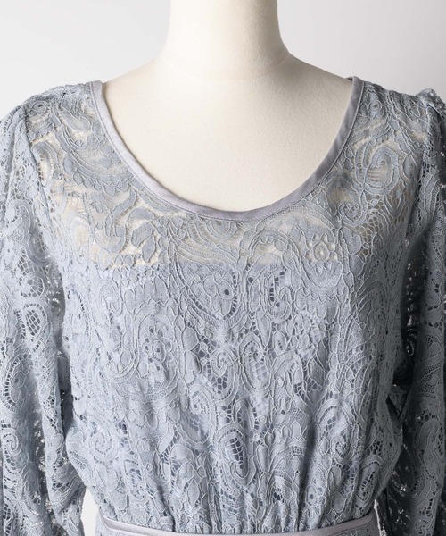 LA BELLE ETUDE（ラベルエチュード）の「ペイズリーレースパイピングワンピース（ワンピース・レディース・チャコールグレー/ライトブルー/カーキ・FREE）」の7枚目の写真