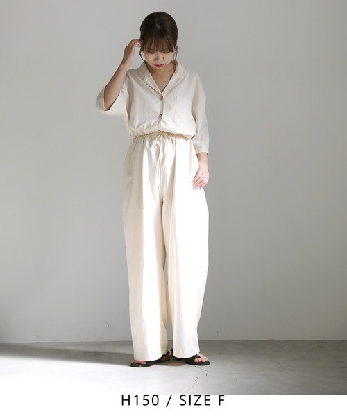 select MOCA（セレクトモカ）の「2021 SS リネンタッチジャンプスーツ（つなぎ/オールインワン・レディース・ブラック/アイボリー・FREE）」の18枚目の写真