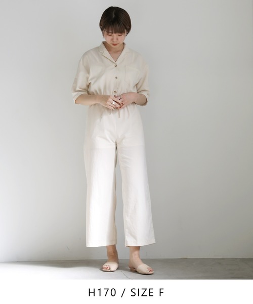 select MOCA（セレクトモカ）の「2021 SS リネンタッチジャンプスーツ（つなぎ/オールインワン・レディース・ブラック/アイボリー・FREE）」の19枚目の写真