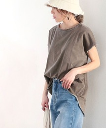 classicalelf（クラシカルエルフ）の「綿100％　絶妙ヴィンテージ。スノーウォッシュ加工2wayヘンリーTシャツ。（Tシャツ/カットソー・レディース）」
