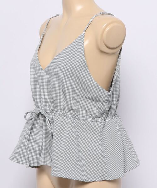 flower（フラワー）の「ベイビーギンガムキャミ（キャミソール・レディース・ブラウン/ブラック・FREE）」の3枚目の写真