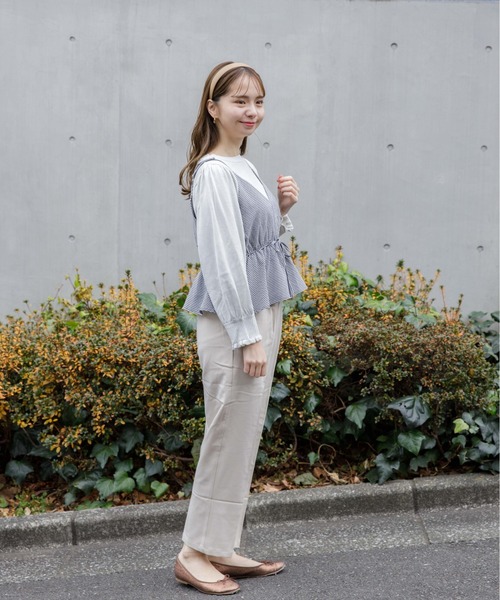 flower（フラワー）の「ベイビーギンガムキャミ（キャミソール・レディース・ブラウン/ブラック・FREE）」の6枚目の写真