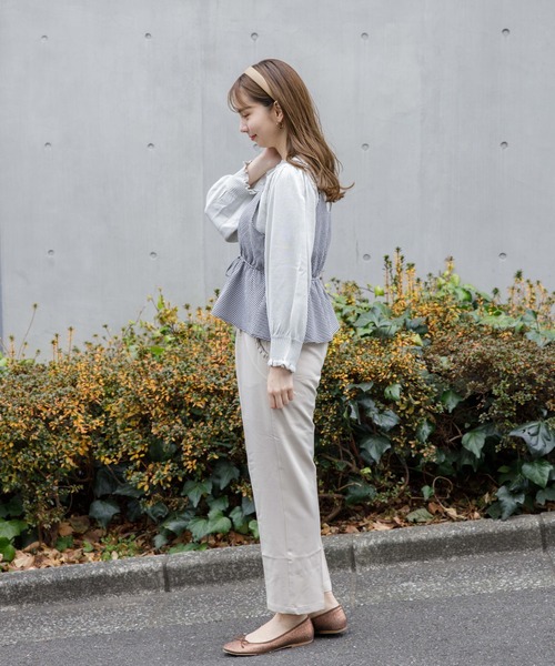 flower（フラワー）の「ベイビーギンガムキャミ（キャミソール・レディース・ブラウン/ブラック・FREE）」の8枚目の写真