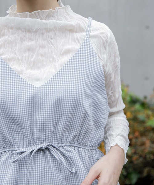 flower（フラワー）の「ベイビーギンガムキャミ（キャミソール・レディース・ブラウン/ブラック・FREE）」の14枚目の写真