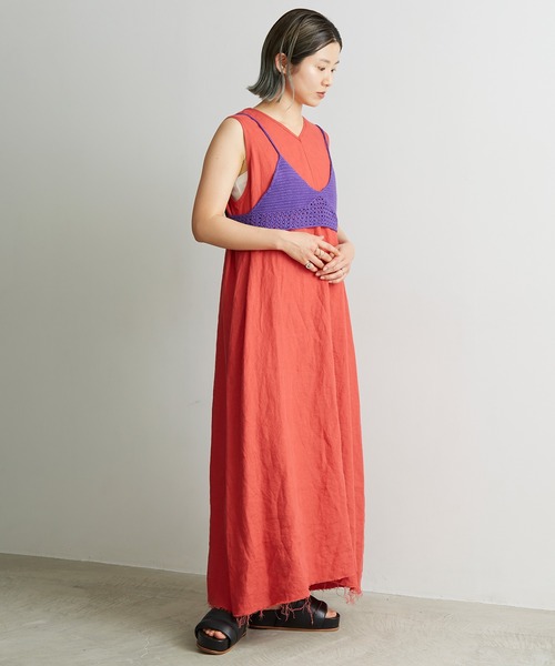 nitca（ニトカ）の「Linen手編みかぎ針ニットブラ（キャミソール・レディース・ブラック/パープル/ベージュ・FREE）」の10枚目の写真