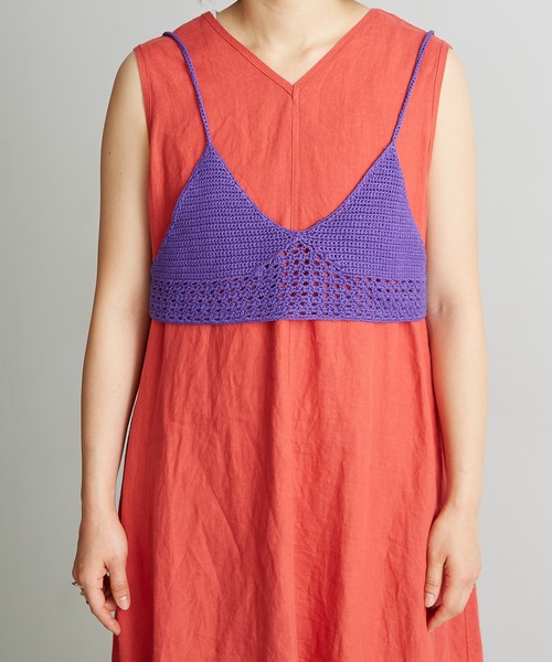 nitca（ニトカ）の「Linen手編みかぎ針ニットブラ（キャミソール・レディース・ブラック/パープル/ベージュ・FREE）」の12枚目の写真