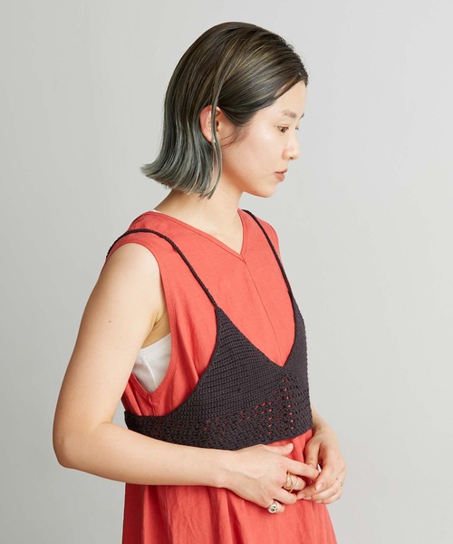 nitca（ニトカ）の「Linen手編みかぎ針ニットブラ（キャミソール・レディース・ブラック/パープル/ベージュ・FREE）」の16枚目の写真