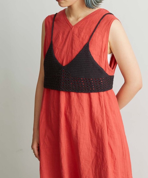 nitca（ニトカ）の「Linen手編みかぎ針ニットブラ（キャミソール・レディース・ブラック/パープル/ベージュ・FREE）」の20枚目の写真