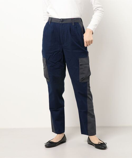 KRIFF MAYER Lady's Collection（クリフメイヤーレディースコレクション）の「異素材切替カーゴパンツ（カーゴパンツ・レディース・ベージュ/カラフル/ネイビー/カーキ・MEDIUM/LARGE）」の3枚目の写真