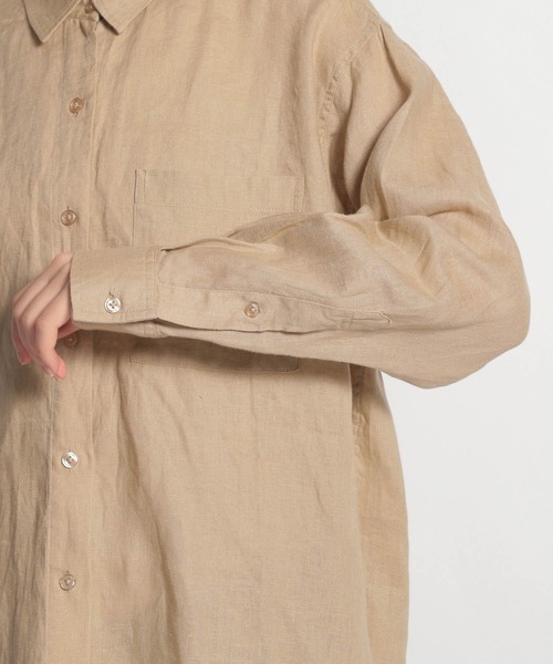 niko and...（ニコアンド）の「フレンチリネンロングシャツ（シャツ/ブラウス・レディース・ホワイト/ダークブラウン/ベージュ/ピンク/オレンジ・MEDIUM/LARGE）」の20枚目の写真