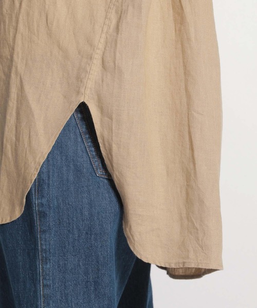 niko and...（ニコアンド）の「フレンチリネンロングシャツ（シャツ/ブラウス・レディース・ホワイト/ダークブラウン/ベージュ/ピンク/オレンジ・MEDIUM/LARGE）」の9枚目の写真