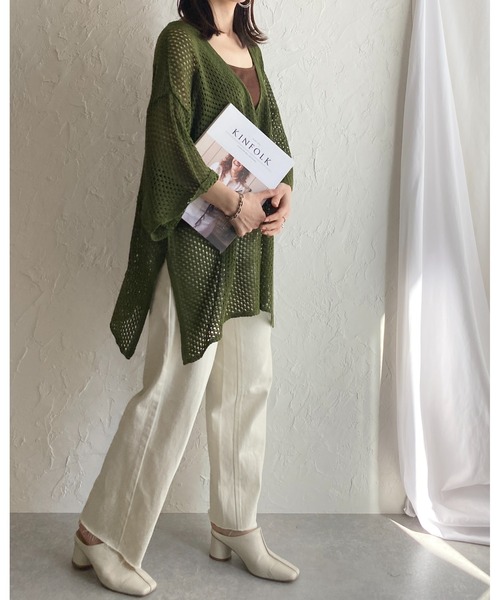 She's Closet（シーズクローゼット）の「裾カットオフハイウエストストレートデニムパンツ（デニムパンツ・レディース・ライトブルー/ブラック/パープル/オフホワイト/ブルー・S/M）」の7枚目の写真