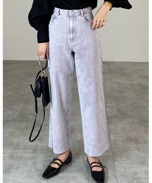 She's Closet（シーズクローゼット）の「裾カットオフハイウエストストレートデニムパンツ（デニムパンツ・レディース・ライトブルー/ブラック/パープル/オフホワイト/ブルー・S/M）」の18枚目の写真