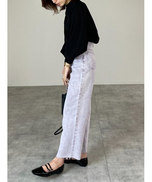 She's Closet（シーズクローゼット）の「裾カットオフハイウエストストレートデニムパンツ（デニムパンツ・レディース・ライトブルー/ブラック/パープル/オフホワイト/ブルー・S/M）」の22枚目の写真