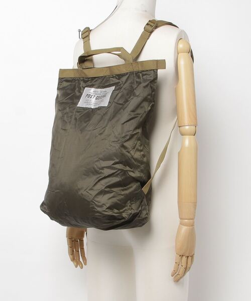 JACK & MARIE(ジャックアンドマリー)の「POSTGENERAL PACKABLE 2WAY BAG (ポストジェネラル )(エコバッグ/サブバッグ・メンズ・ブラック/オリーブ/ブラウン系その他/ベージュ系その他・FREE)」の9枚目の写真
