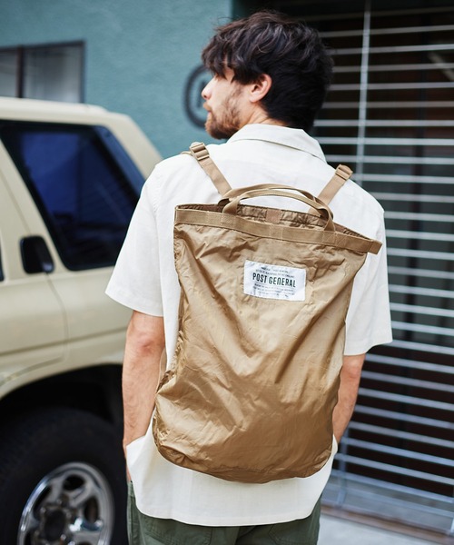 JACK & MARIE(ジャックアンドマリー)の「POSTGENERAL PACKABLE 2WAY BAG (ポストジェネラル )(エコバッグ/サブバッグ・メンズ・ブラック/オリーブ/ブラウン系その他/ベージュ系その他・FREE)」の1枚目の写真