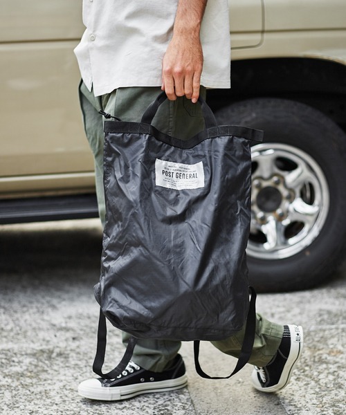 JACK & MARIE(ジャックアンドマリー)の「POSTGENERAL PACKABLE 2WAY BAG (ポストジェネラル )(エコバッグ/サブバッグ・メンズ・ブラック/オリーブ/ブラウン系その他/ベージュ系その他・FREE)」の10枚目の写真