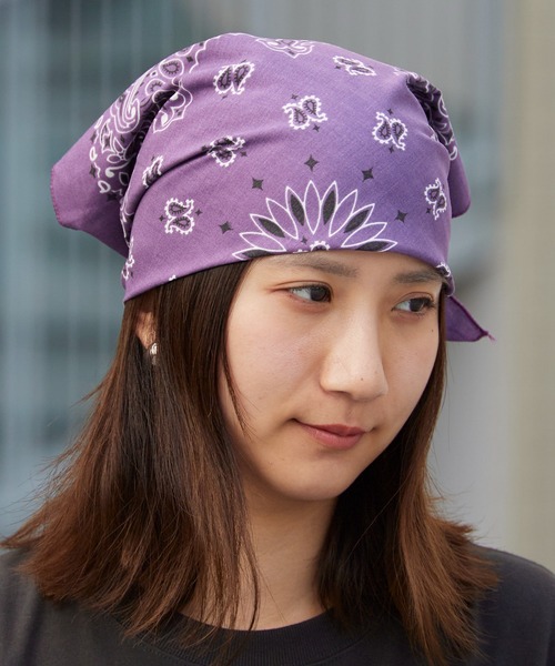 HAV-A-HANK（ハバハンク ）の「HAV-A-HANK/ハバハンク ペイズリー柄 バンダナ スカーフ MADE IN USA 2026年 夏 夏服（バンダナ/スカーフ・メンズ・ライトブルー/ダークグリーン/ベージュ/パープル/ピンク/イエロー/オレンジ/ブルー/ホワイト/ブラック/ネイビー/レッド/ブラック系その他/ミント/ネイビー×ホワイト/ブルー系その他/オリーブ/プラム/ブラウン系その他/パープル系その他/グリーン系その他/シルバー/チャコールグレー・ONE SIZE）」の18枚目の写真