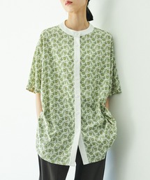 クレリック花柄ハーフシャツ