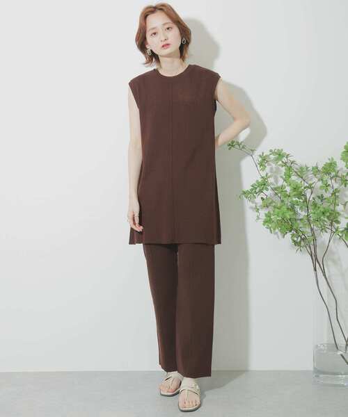 SENSE OF PLACE by URBAN RESEARCH（センスオブプレイスバイアーバンリサーチ）の「【WEB/一部店舗限定】センターシームニットセットアップ（ニット/セーター・レディース・ブラック/ベージュ/ブラウン/グリーン・ONE）」の12枚目の写真