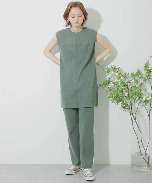 SENSE OF PLACE by URBAN RESEARCH（センスオブプレイスバイアーバンリサーチ）の「【WEB/一部店舗限定】センターシームニットセットアップ（ニット/セーター・レディース・ブラック/ベージュ/ブラウン/グリーン・ONE）」の6枚目の写真