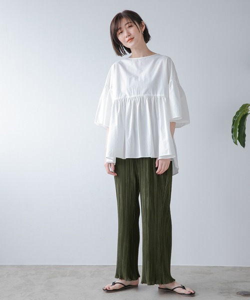 A part by（アパートバイ）の「プリーツフレアイージーパンツ　947447（その他パンツ・レディース・ブラック/ブラウン系その他/ベージュ/カーキ/ライトブルー・SMALL/MEDIUM）」の14枚目の写真