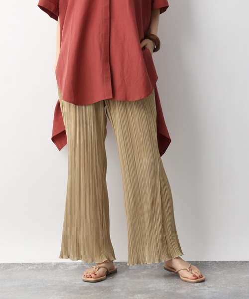 A part by（アパートバイ）の「プリーツフレアイージーパンツ　947447（その他パンツ・レディース・ブラック/ブラウン系その他/ベージュ/カーキ/ライトブルー・SMALL/MEDIUM）」の7枚目の写真