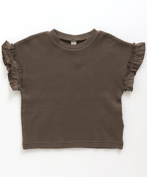 apres les cours（アプレレクール）の「ワッフルTシャツ（Tシャツ/カットソー・キッズ・サックスブルー/ピンク/ミント/アイボリー/ブラウン/ネイビー/オレンジ/その他2・110/120/140/130/100/90/80）」の4枚目の写真