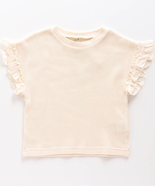 apres les cours（アプレレクール）の「ワッフルTシャツ（Tシャツ/カットソー・キッズ・サックスブルー/ピンク/ミント/アイボリー/ブラウン/ネイビー/オレンジ/その他2・110/120/140/130/100/90/80）」の3枚目の写真