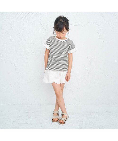 apres les cours（アプレレクール）の「ワッフルTシャツ（Tシャツ/カットソー・キッズ・サックスブルー/ピンク/ミント/アイボリー/ブラウン/ネイビー/オレンジ/その他2・110/120/140/130/100/90/80）」の9枚目の写真