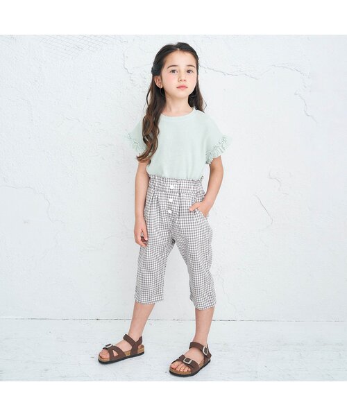 apres les cours（アプレレクール）の「ワッフルTシャツ（Tシャツ/カットソー・キッズ・サックスブルー/ピンク/ミント/アイボリー/ブラウン/ネイビー/オレンジ/その他2・110/120/140/130/100/90/80）」の11枚目の写真