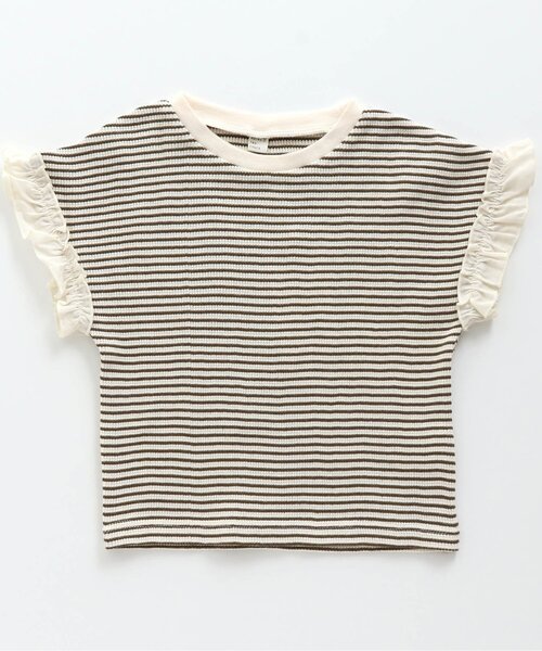 apres les cours（アプレレクール）の「ワッフルTシャツ（Tシャツ/カットソー・キッズ・サックスブルー/ピンク/ミント/アイボリー/ブラウン/ネイビー/オレンジ/その他2・110/120/140/130/100/90/80）」の17枚目の写真