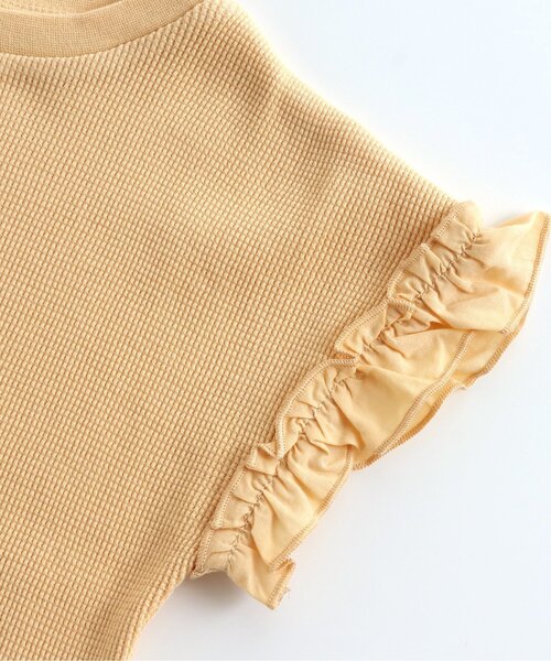 apres les cours（アプレレクール）の「ワッフルTシャツ（Tシャツ/カットソー・キッズ・サックスブルー/ピンク/ミント/アイボリー/ブラウン/ネイビー/オレンジ/その他2・110/120/140/130/100/90/80）」の21枚目の写真