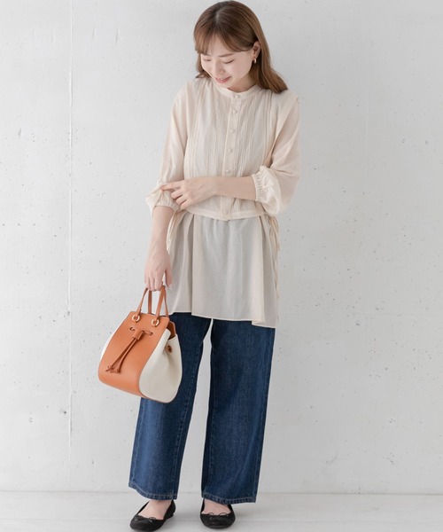 URBAN RESEARCH Sonny Label（アーバンリサーチサニーレーベル）の「ピンタックベストセットブラウス（シャツ/ブラウス・レディース・ブラック/アイボリー/ベージュ・FREE）」の8枚目の写真