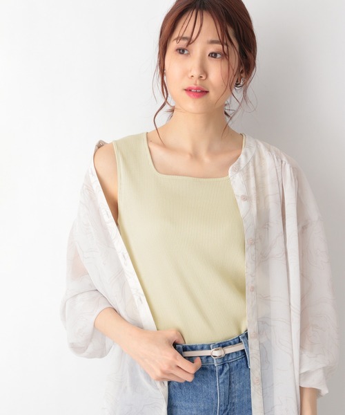 GLOBAL WORK（グローバルワーク）の「Beauteeスクエアタンク/941356（タンクトップ・レディース・ホワイト/ブラック/アイボリー/キャメル/ライトイエロー/グリーン系その他3/ダークグレー/その他・MEDIUM/LARGE）」の7枚目の写真