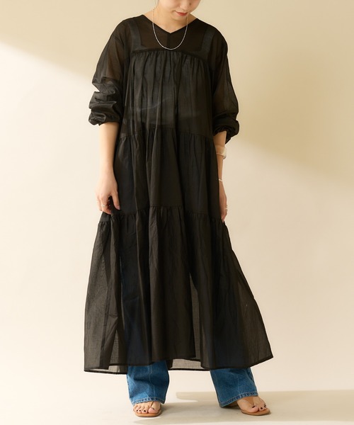 SHENERY（シーナリー）の「ボイルティアード2WAYワンピース（ワンピース・レディース・ブラック/レッド/オフホワイト・FREE）」の13枚目の写真