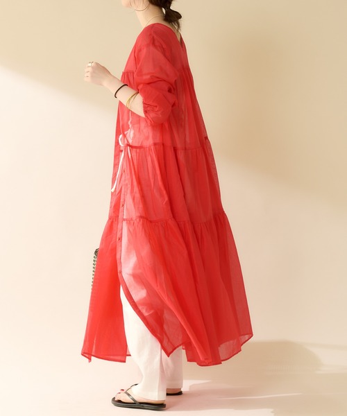 SHENERY（シーナリー）の「ボイルティアード2WAYワンピース（ワンピース・レディース・ブラック/レッド/オフホワイト・FREE）」の19枚目の写真