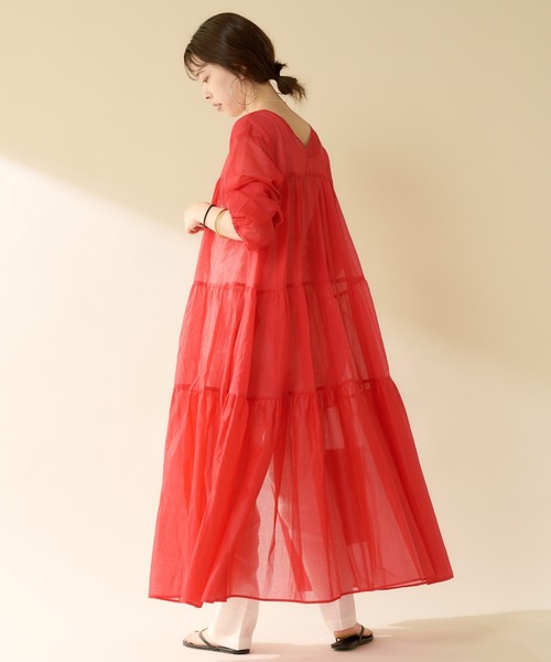 SHENERY（シーナリー）の「ボイルティアード2WAYワンピース（ワンピース・レディース・ブラック/レッド/オフホワイト・FREE）」の22枚目の写真