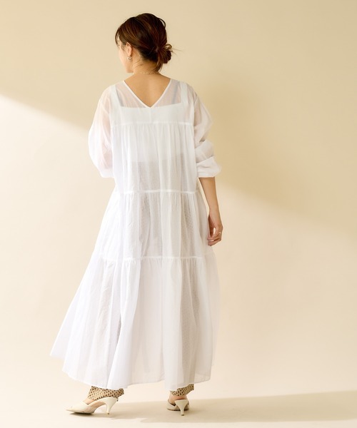 SHENERY（シーナリー）の「ボイルティアード2WAYワンピース（ワンピース・レディース・ブラック/レッド/オフホワイト・FREE）」の9枚目の写真