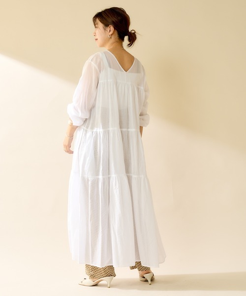 SHENERY（シーナリー）の「ボイルティアード2WAYワンピース（ワンピース・レディース・ブラック/レッド/オフホワイト・FREE）」の8枚目の写真