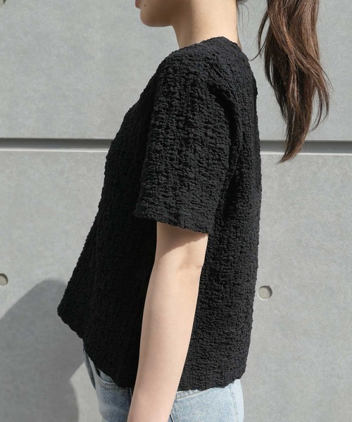 CORNERS(コーナーズ)の「ジャガードTシャツ(Tシャツ/カットソー・レディース・ライム/ベージュ/ブラック/アイボリー・FREE)」の9枚目の写真