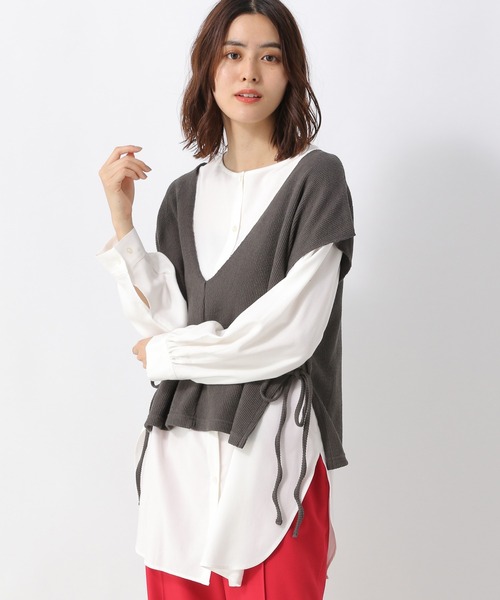 LEPSIM（レプシィム）の「レイヤードベスト　948378（Tシャツ/カットソー・レディース・ブラック/キャメル/グレー・FREE）」の3枚目の写真